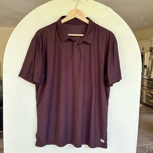 Vuori Men's Strato Tech Polo Shirt in Mahogany Heather, size M